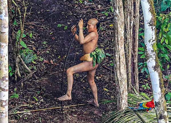 Бразильскому фотографу удалось подобраться как никогда близко к абсолютно дикому племени в лесах Амазонии