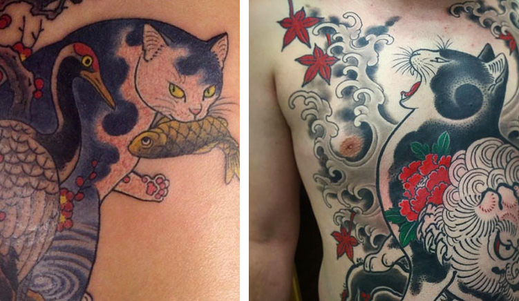 Фотография: Великолепные тату в виде татуированных кошек от японского художника №1 - BigPicture.ru
