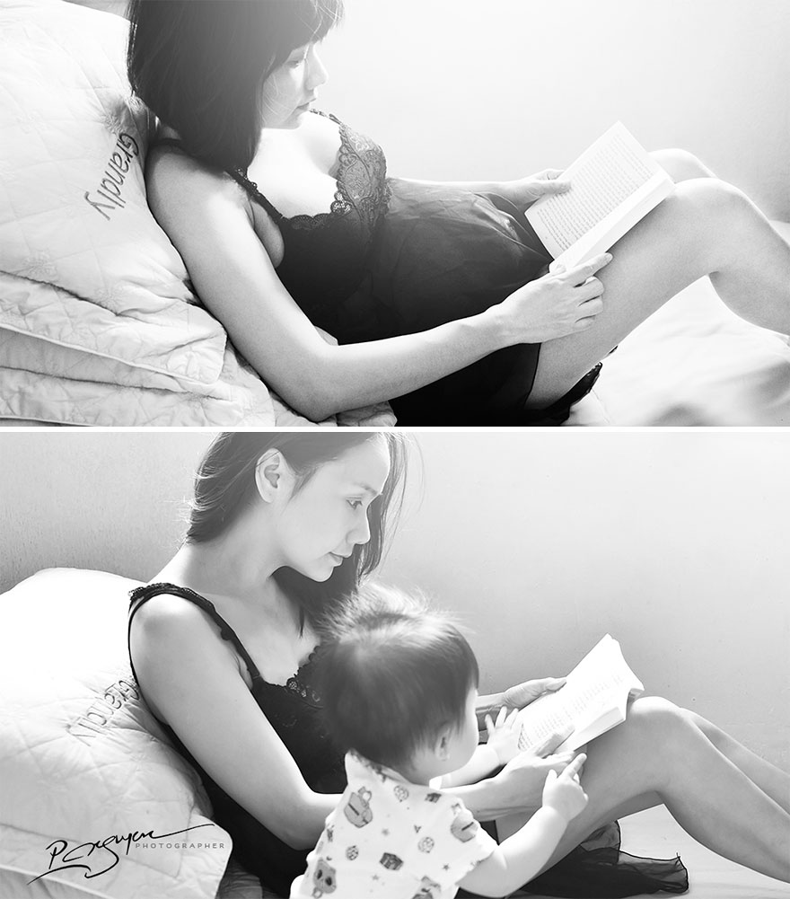 Фотография: Вьетнамец снял, какой была жизнь его жены до родов и как изменилась после №4 - BigPicture.ru