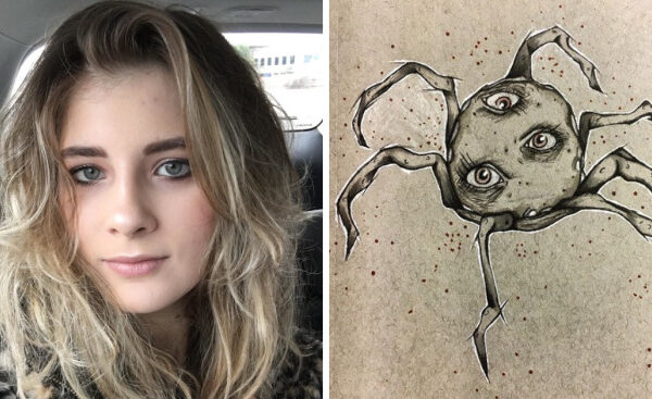 Девушке в 17 лет поставили диагноз «шизофрения», и вот как она рисует свои галлюцинации