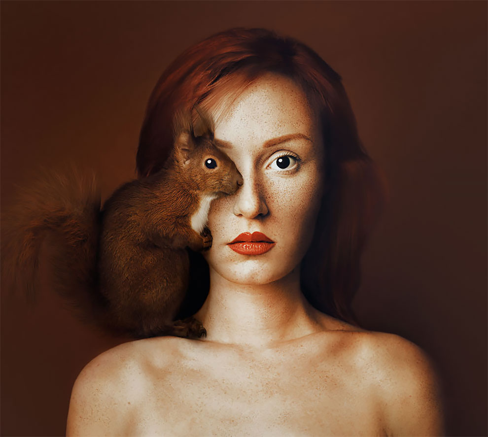 Автопортреты с глазами животных от Флоры Борси Борси, новом, хотела, показать, животного, глазом, автопортреты, Флора, сделать, своими, Однажды, мыслями, собакой, вдохновило, создание, точности, делится, селфи, своей, попыталась