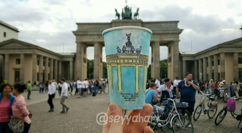 Фотография: Нет искусства без стакана: путешественник расписывает кофейные стаканчики, зарабатывая на жизнь №17 - BigPicture.ru