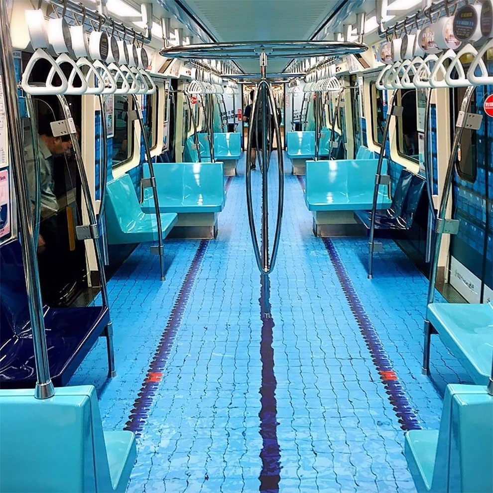 Фотография: В Тайбэе вагоны метро превратили в спортивные площадки №2 - BigPicture.ru