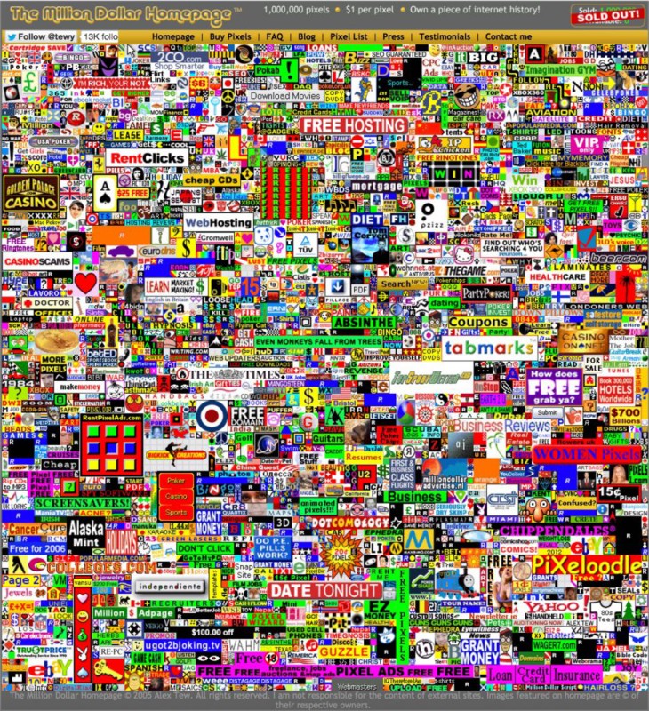 Фотография: Артефакт пиксельной эпохи: что стало с сайтом, проданным за миллион долларов 10 лет назад №5 - BigPicture.ru