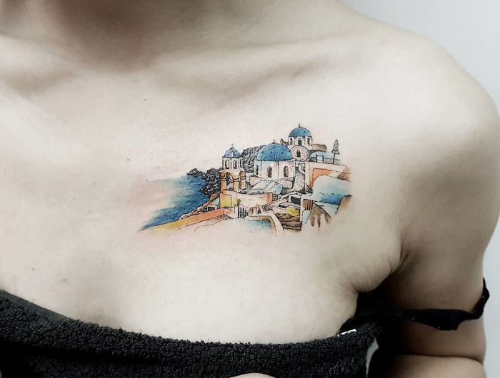 Фотография: Город над подошвой: восхитительные архитектурные татуировки №10 - BigPicture.ru