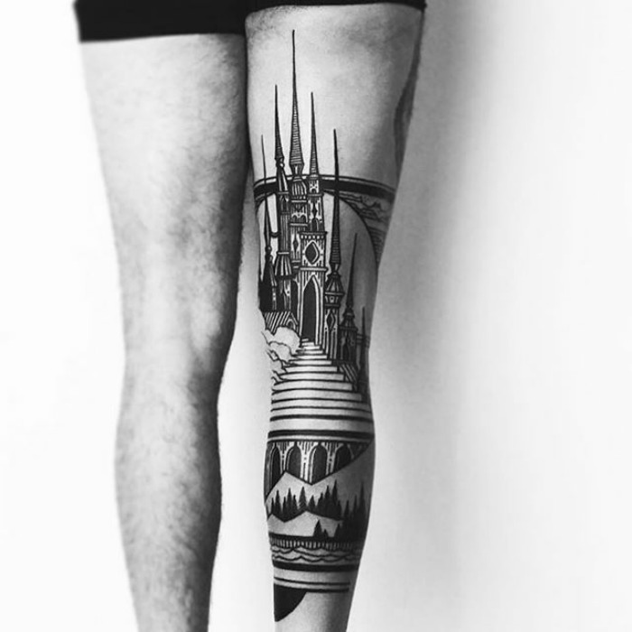 Фотография: Город над подошвой: восхитительные архитектурные татуировки №13 - BigPicture.ru