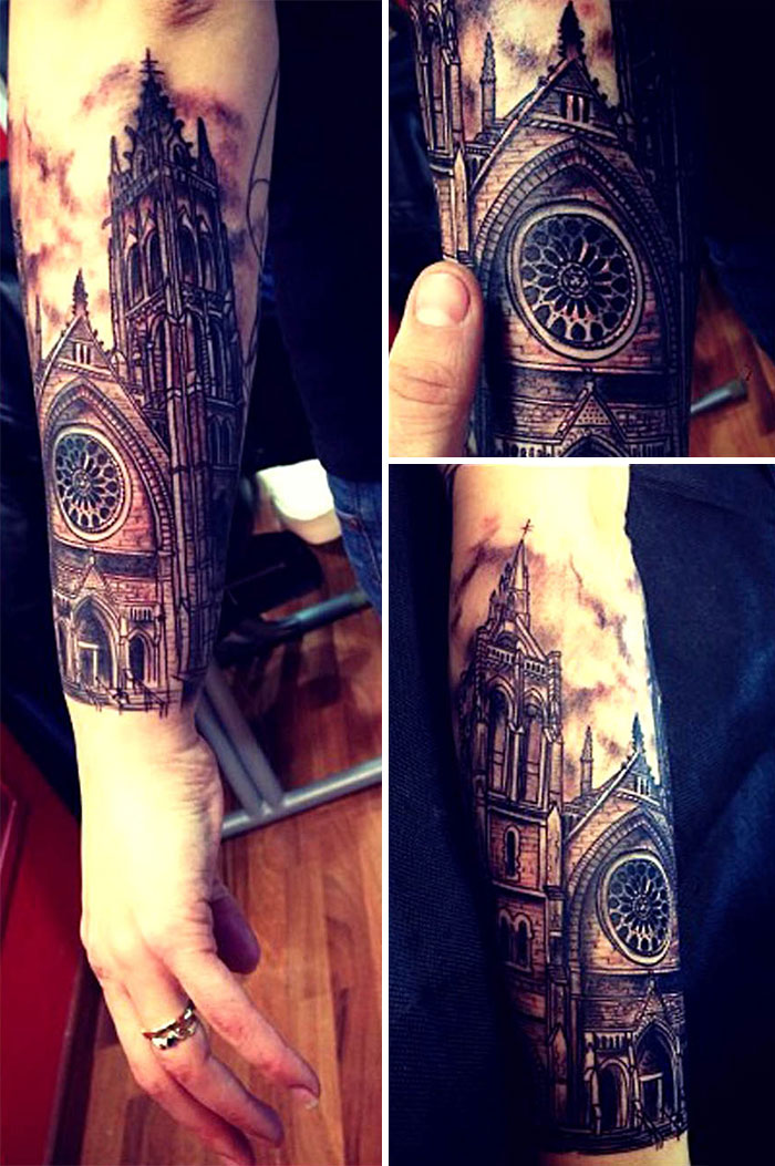 Фотография: Город над подошвой: восхитительные архитектурные татуировки №22 - BigPicture.ru