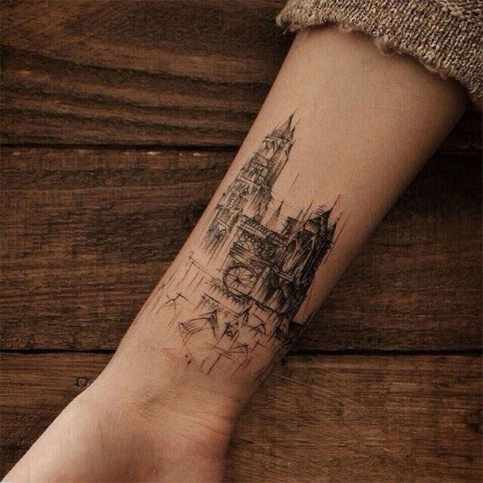Фотография: Город над подошвой: восхитительные архитектурные татуировки №15 - BigPicture.ru
