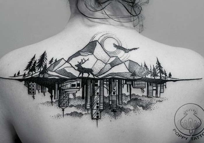 Фотография: Город над подошвой: восхитительные архитектурные татуировки №19 - BigPicture.ru