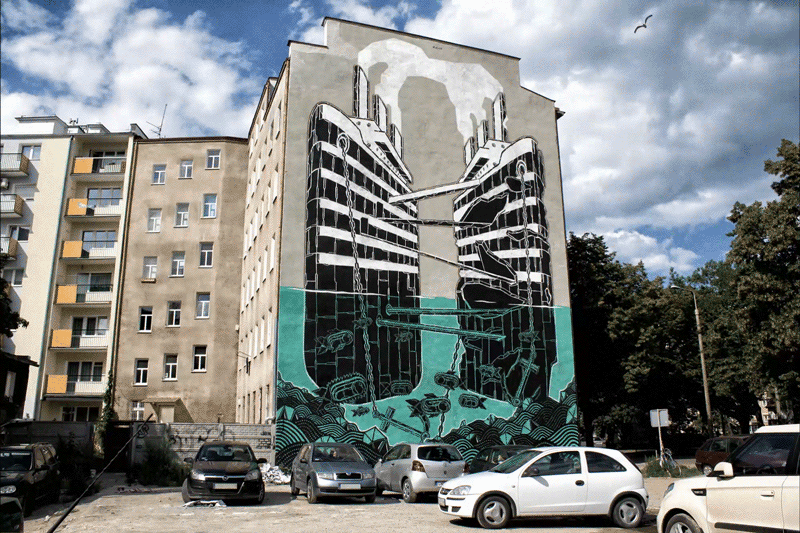 Фотография: Сила в движении: испанский фотограф превращает уличное граффити в GIF №1 - BigPicture.ru