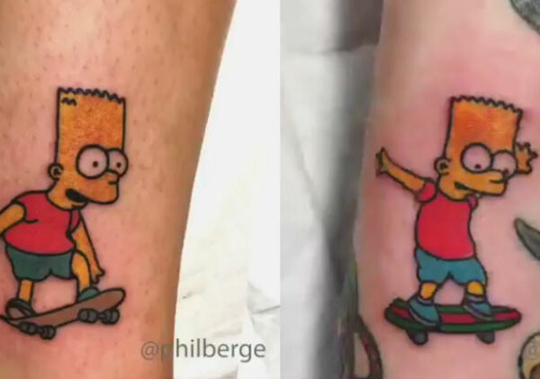 Канадский татуировщик рисует на клиентах мультфильмы о Барте Симпсоне и моряке Попае