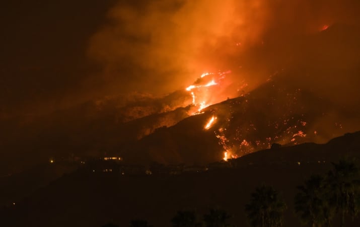 Фотография: В Лос-Анджелесе борются с сильнейшим природным пожаром в истории округа №2 - BigPicture.ru