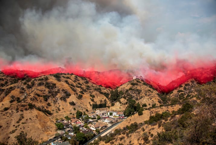 Фотография: В Лос-Анджелесе борются с сильнейшим природным пожаром в истории округа №12 - BigPicture.ru