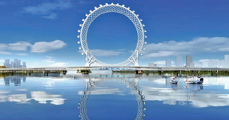 Фотография: В Китае построили инженерное чудо — футуристическое безосевое колесо обозрения №1 - BigPicture.ru