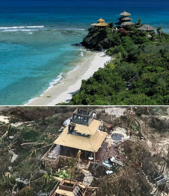 Фотография: У разбитого корыта: миллиардер Ричард Брэнсон показал руины своего дома после урагана №2 - BigPicture.ru