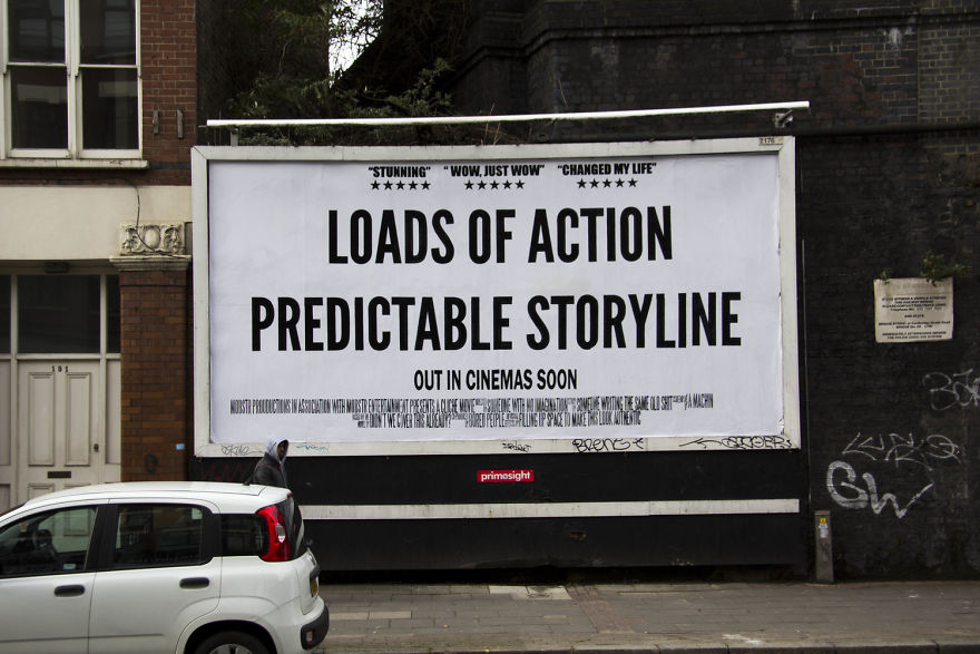 Фотография: Британец безжалостно издевается над киноафишами, дорожными знаками и рекламой №1 - BigPicture.ru