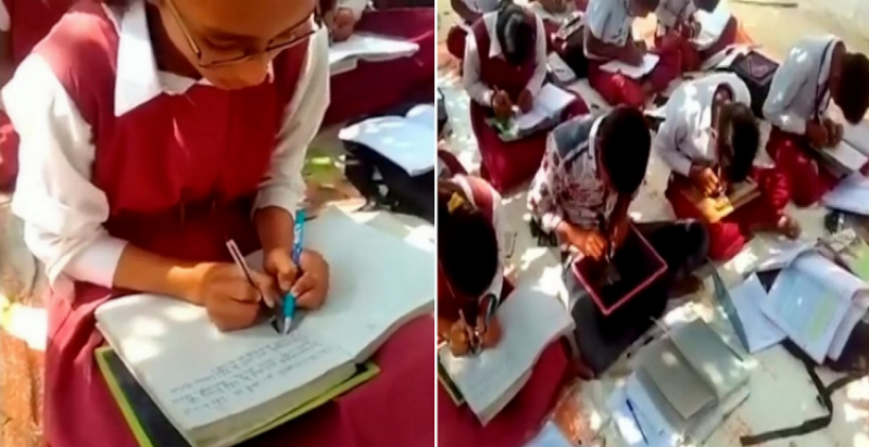 Фотография: В индийской школе все дети пишут обеими руками, хотя это умеет всего 1% населения Земли №1 - BigPicture.ru