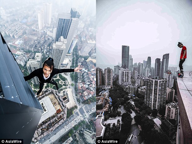 Фотография: Руфер из Китая сорвался с небоскреба во время трюка, и это запечатлела камера №2 - BigPicture.ru