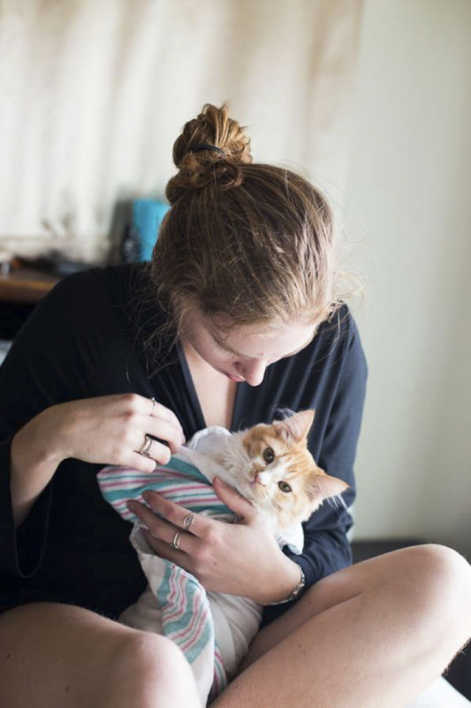Фотография: В интернете не могут решить, они дебилы или юмористы: пара устроила фотосессию родов с котом №6 - BigPicture.ru