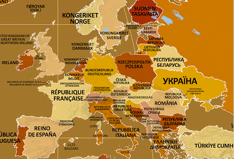 Фотография: Привет, Беларусь! Создана карта, на которой названия стран написаны на родном языке №2 - BigPicture.ru