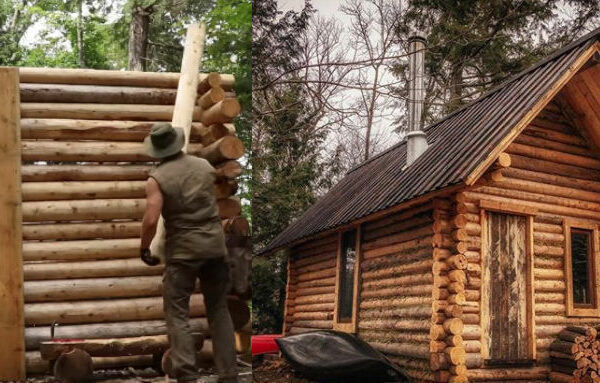 Канадец в одиночку без электричества построил бревенчатый дом, засняв весь процесс на видео