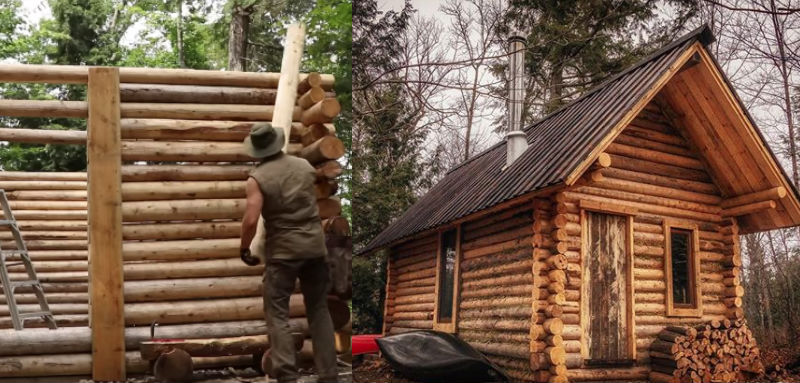 Фотография: Канадец в одиночку без электричества построил бревенчатый дом, засняв весь процесс на видео №1 - BigPicture.ru