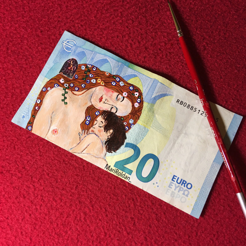 Фотография: Искусство дороже денег: испанка рисует шикарные картины на купюрах в 50 евро №3 - BigPicture.ru