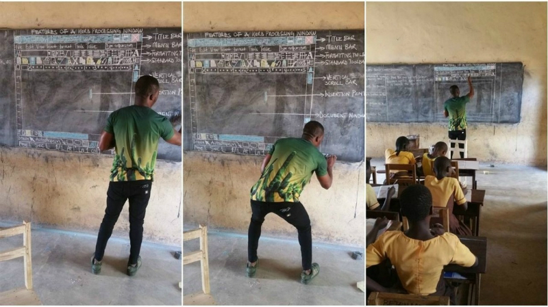 Фотография: Африканским школьникам, изучавшим Word по рисункам на доске, пожертвовали компьютеры №2 - BigPicture.ru