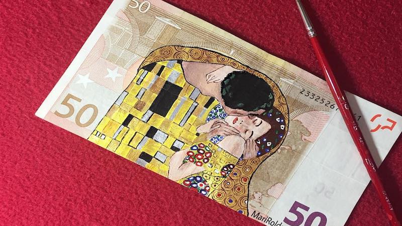 Фотография: Искусство дороже денег: испанка рисует шикарные картины на купюрах в 50 евро №1 - BigPicture.ru