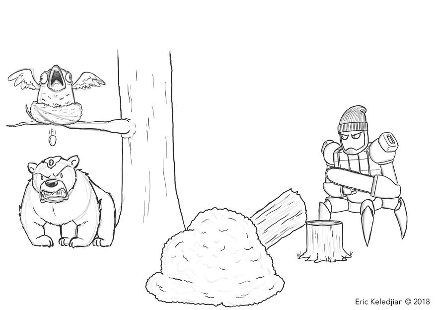 Фотография: Все начинается с медведя: художник дорисовывал каждый день по одному персонажу, и вот что получилось через 19 дней №4 - BigPicture.ru