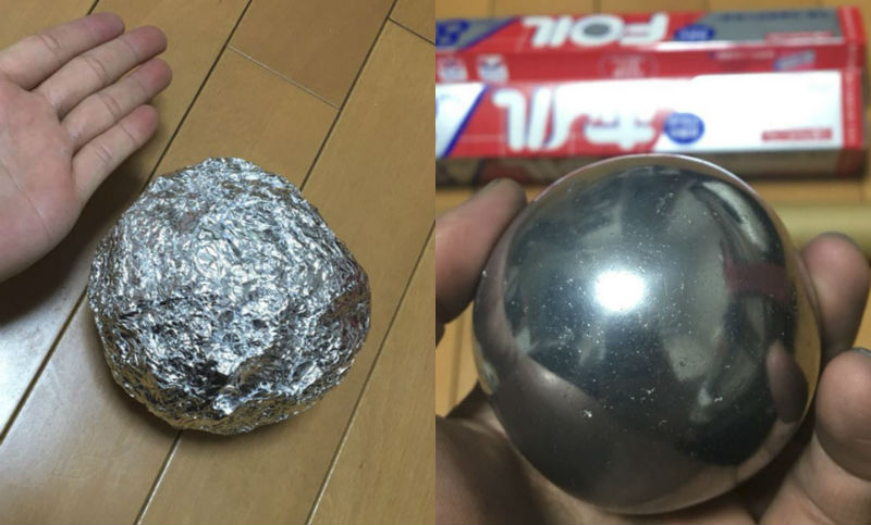 Фотография: Полируй меня полностью: японцы превращают шары из алюминиевой фольги в блестящее совершенство №1 - BigPicture.ru