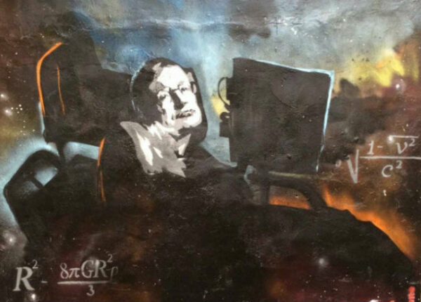 В Петербурге ко Дню космонавтики нарисовали граффити со Стивеном Хокингом