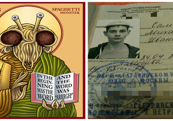 «Дуршлаг верните!»: военные не поленились и переклеили фото в документах пастафарианца