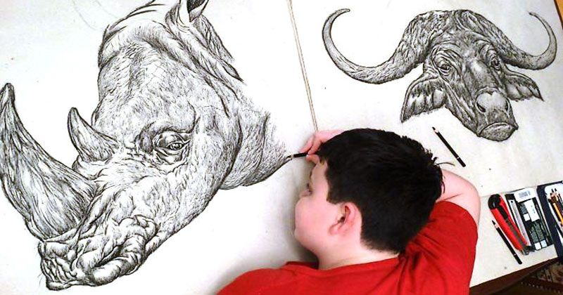 Фотография: Юный серб рисует с двух лет и уже иллюстрирует энциклопедии №1 - BigPicture.ru