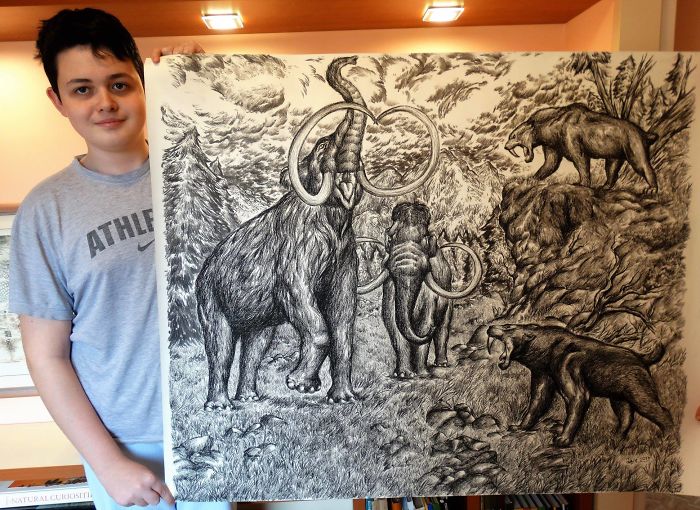 Фотография: Юный серб рисует с двух лет и уже иллюстрирует энциклопедии №14 - BigPicture.ru