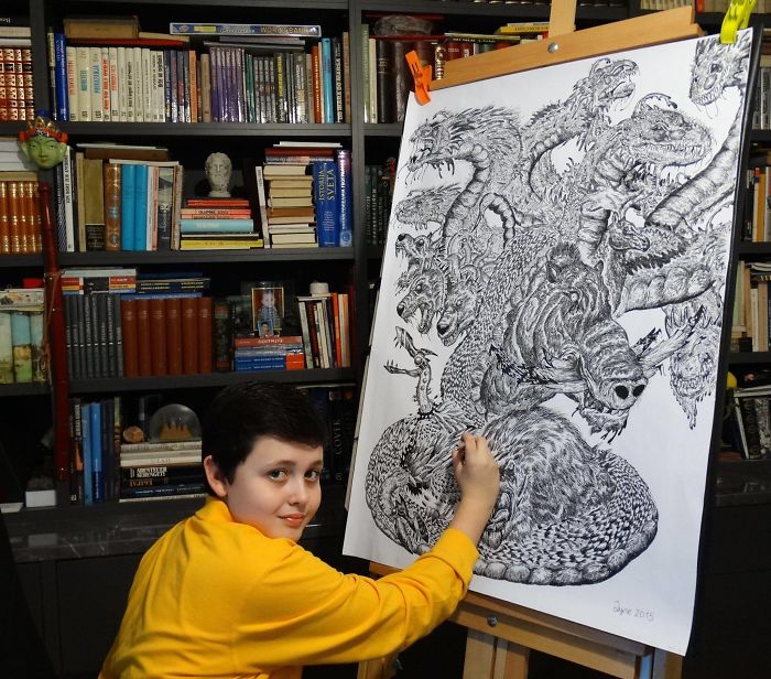 Фотография: Юный серб рисует с двух лет и уже иллюстрирует энциклопедии №16 - BigPicture.ru