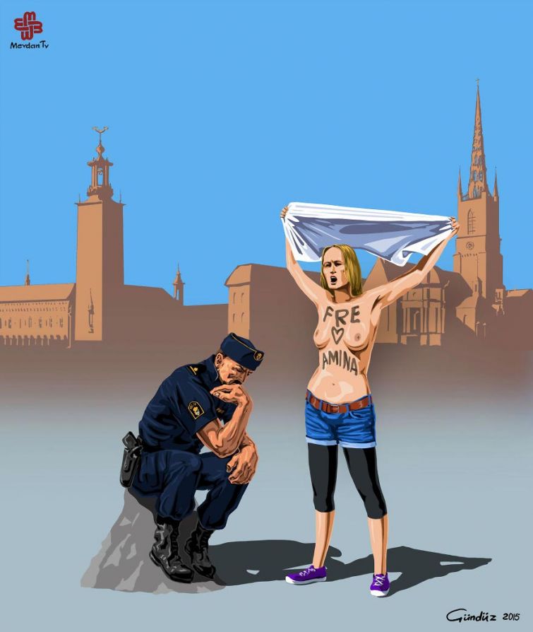 Фотография: Азербайджанский художник изобразил истинное лицо полиции по всему миру в сатирических иллюстрациях №2 - BigPicture.ru