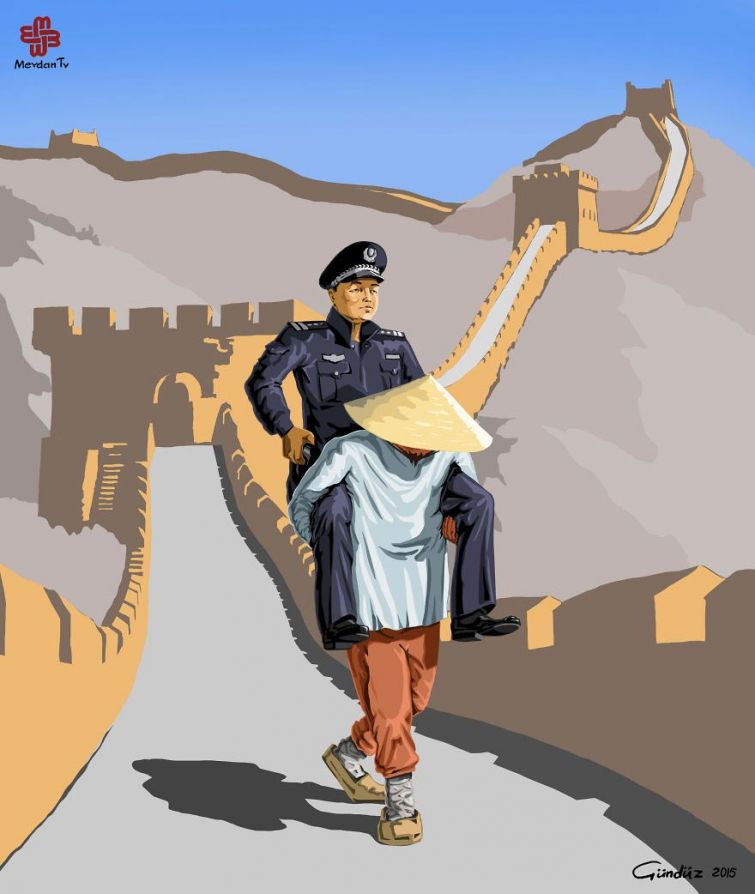 Фотография: Азербайджанский художник изобразил истинное лицо полиции по всему миру в сатирических иллюстрациях №8 - BigPicture.ru
