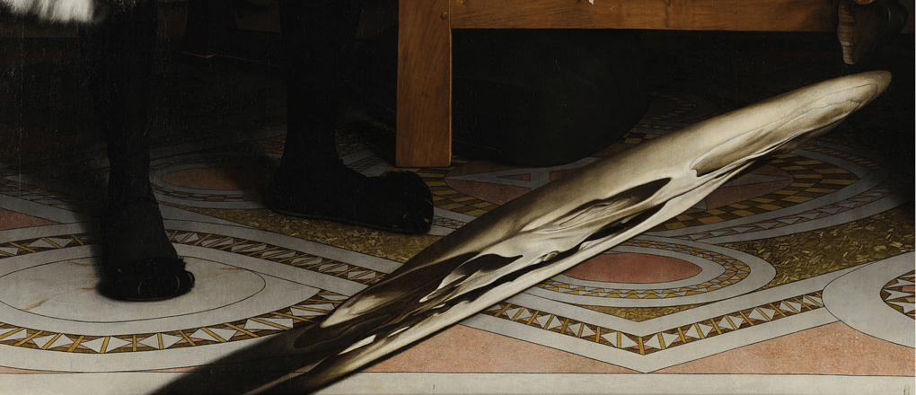 одна из первых оптических иллюзий, спрятанная в картине 1533 года