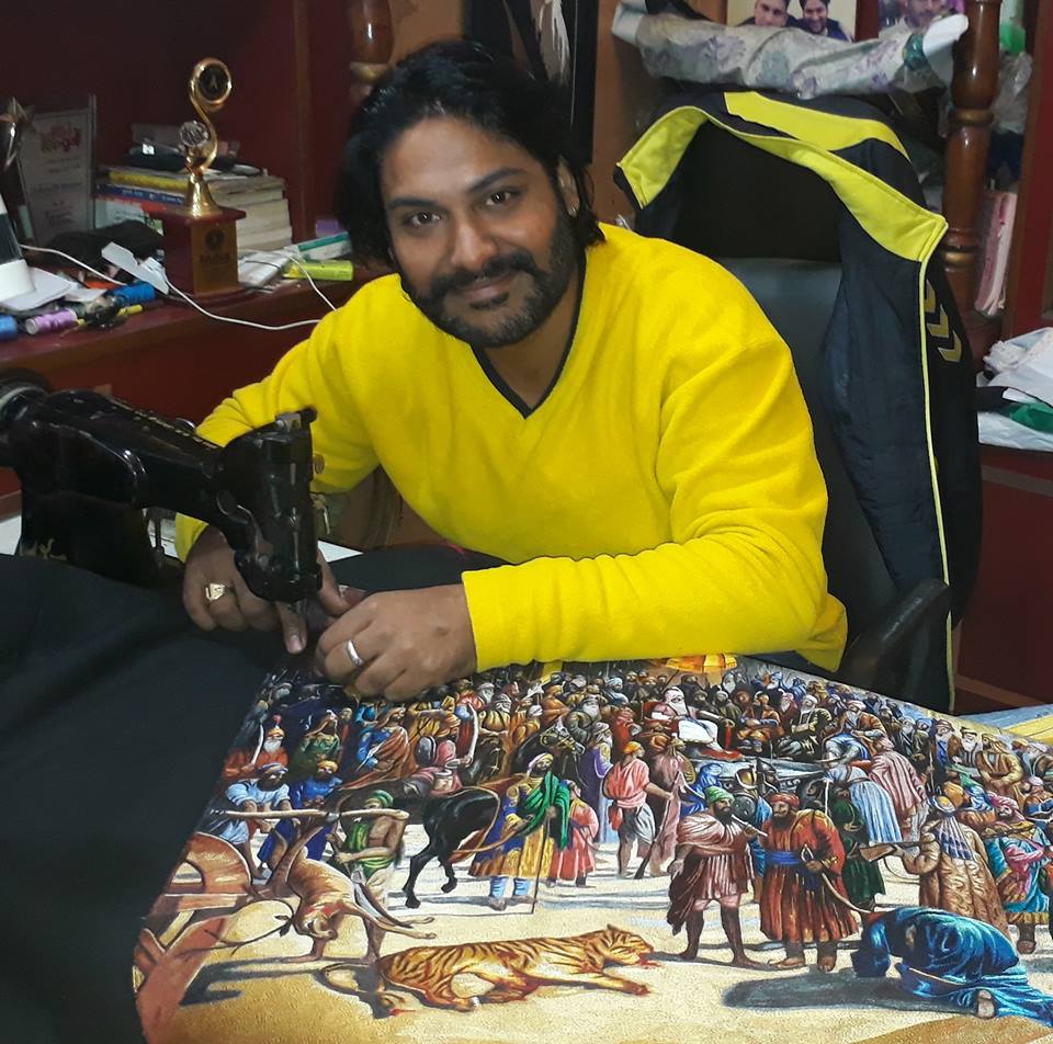 Фотография: Феноменальный Человек-иголка: индиец вышивает картины на машинке, и они потрясающие №2 - BigPicture.ru