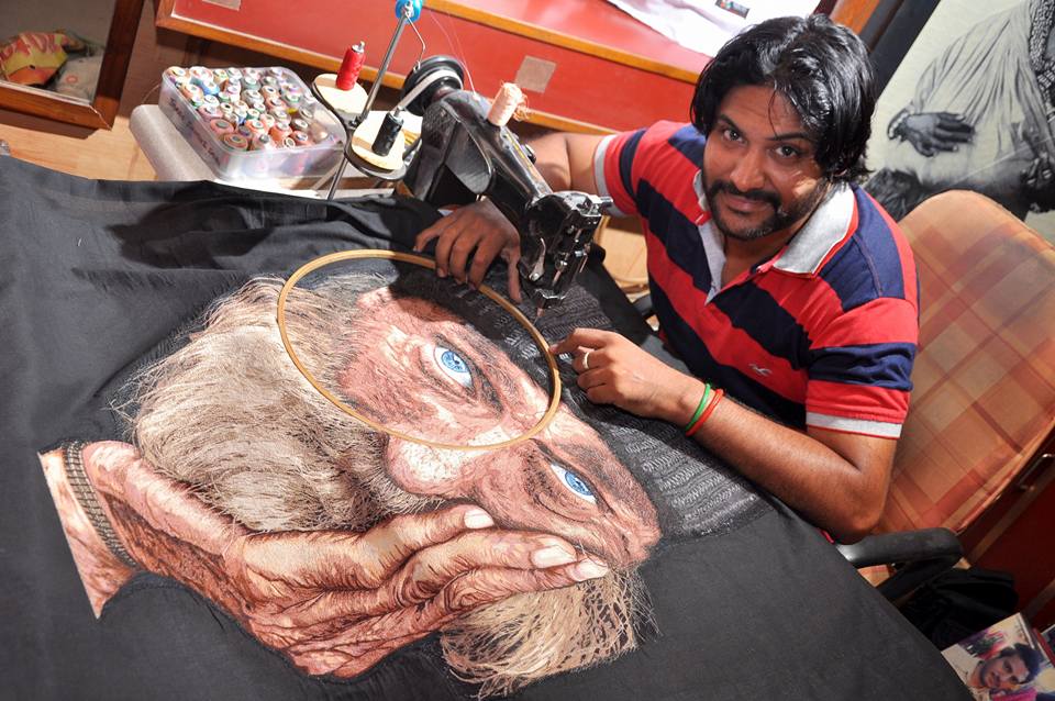Фотография: Феноменальный Человек-иголка: индиец вышивает картины на машинке, и они потрясающие №4 - BigPicture.ru