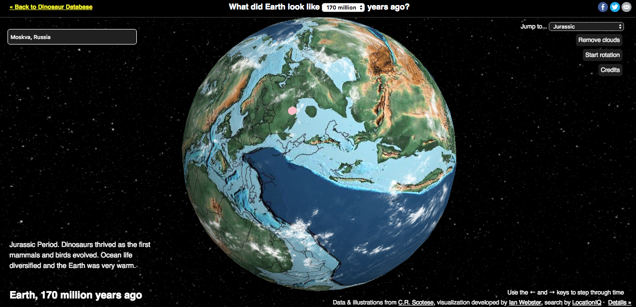 Создана интерактивная карта, которая покажет, где находился ваш город 750миллионов лет назад » BigPicture.ru