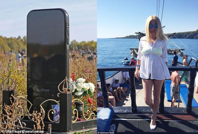 Фотография: Почему на могилу 26-летней Риты из Уфы установили надгробие в виде iPhone 6 №3 - BigPicture.ru