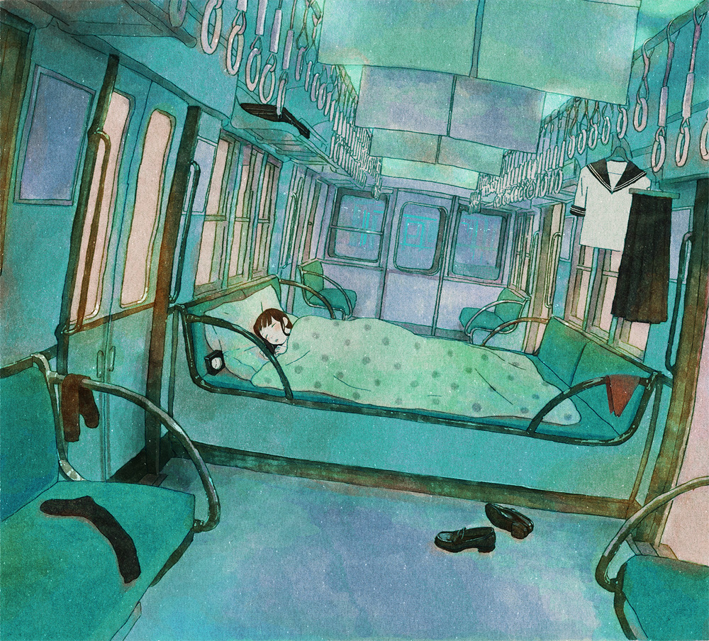 Фотография: Школьницы и меланхолия — сонные аниме-арты №29 - BigPicture.ru