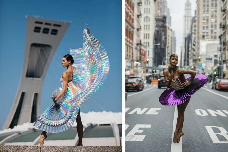 Балерины в пачках из оригами в необычном фотопроекте под названием «Плие» 