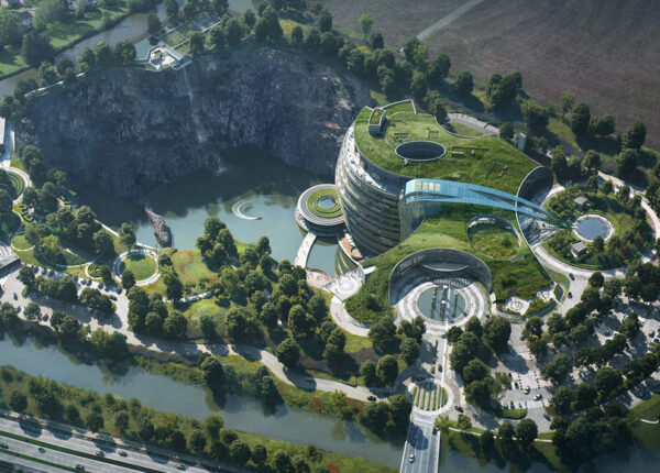 В Китае откроется роскошный 18-этажный cпа-отель в заброшенном карьере