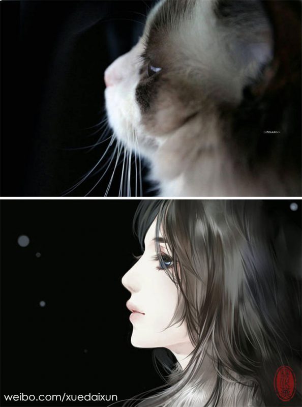 Фотография: Китайская художница превращает котиков и других зверушек в людей, и это невероятно №11 - BigPicture.ru