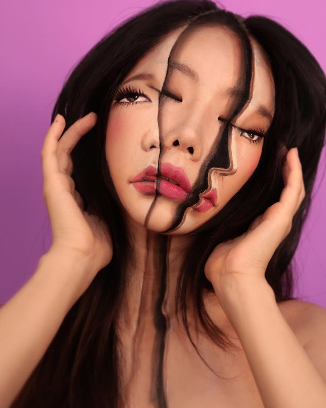 Фотография: Прекрасные химеры: визажист из Кореи взрывает мозг оптическими иллюзиями макияжа №77 - BigPicture.ru
