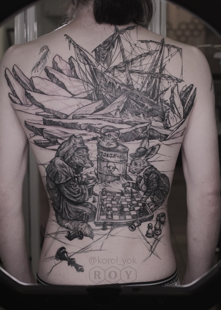 Фотография: Как французский моряк заказывал тату на всю спину у питерского мастера Елены Королевой №4 - BigPicture.ru