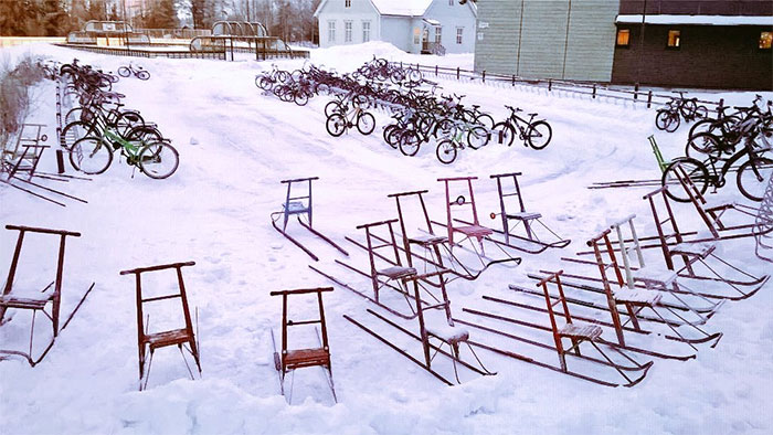 Фотография: Антифриз в крови: финские дети ездят в школу на велосипедах при температуре - 17C №3 - BigPicture.ru